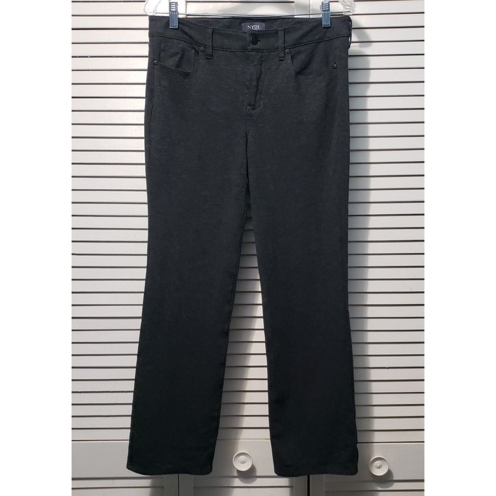 NYDJ Fit Is Everything Straight Leg Trousers Womens Size 8 Gray LiftTuck Stretch